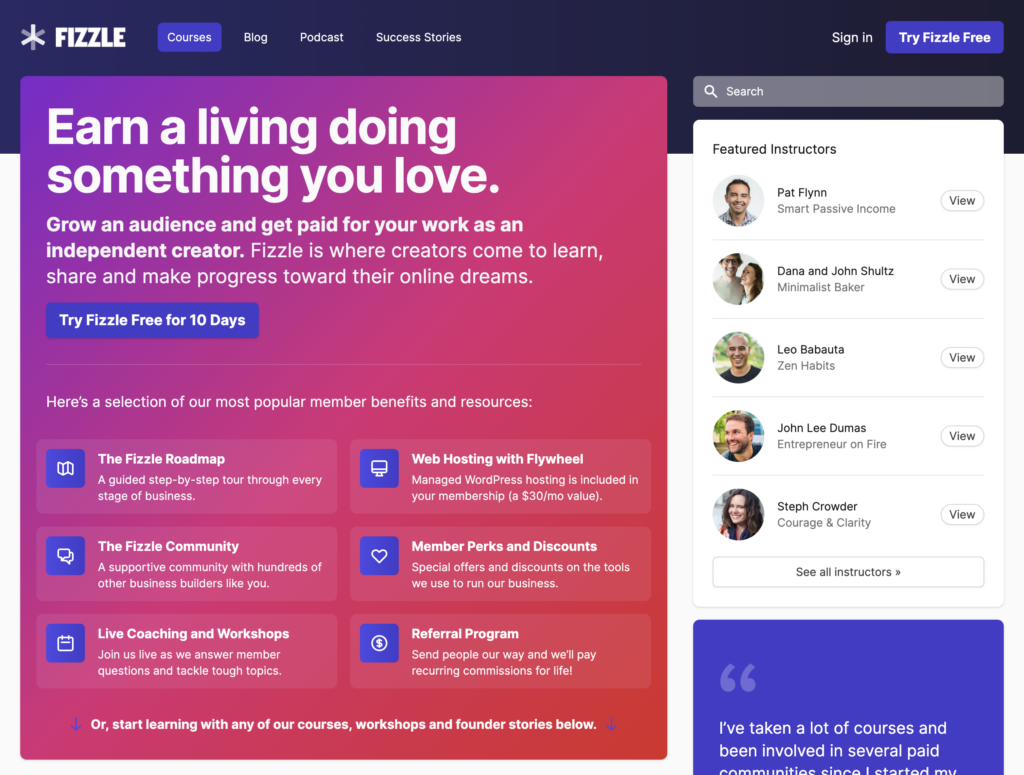 Fizzle membership for creators
